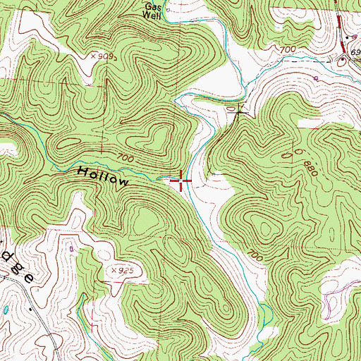 Topographic Map of Palk Hollow, OH