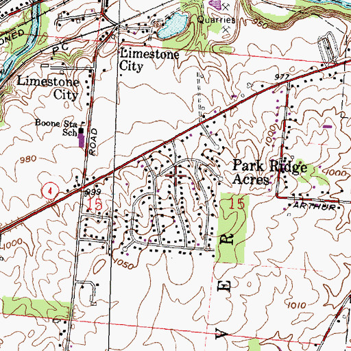 Topographic Map of Park Ridge Acres, OH