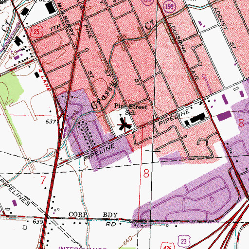 Topographic Map of Frank Elementary School, OH