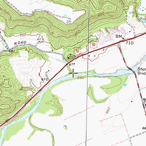 Topographic Map of Plug Run, OH