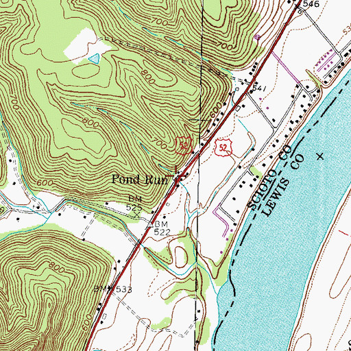 Topographic Map of Pond Run, OH