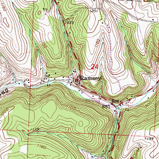 Topographic Map of Ramsey, OH