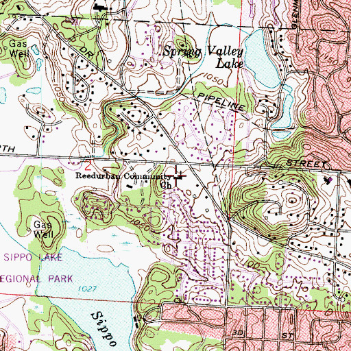 Topographic Map of Reedurban Community Church, OH
