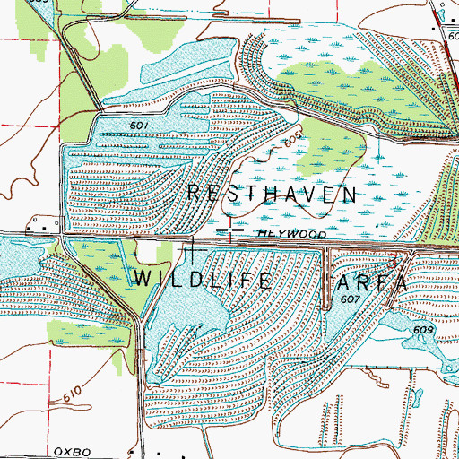 Topographic Map of Resthaven Wildlife Area, OH