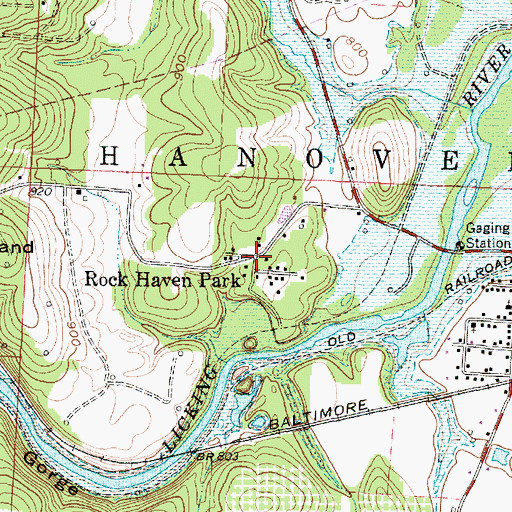 Topographic Map of Rock Haven Park, OH