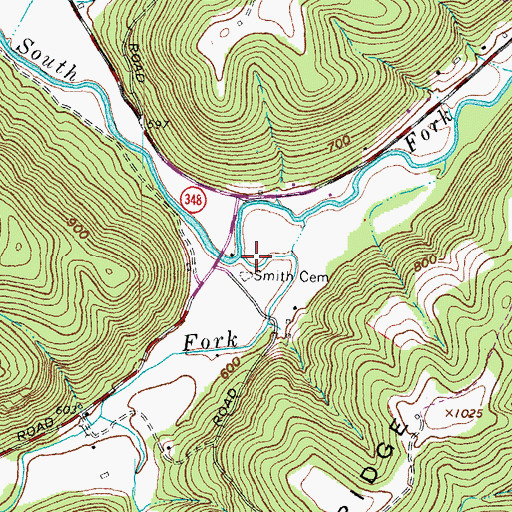 Topographic Map of Rocky Fork, OH