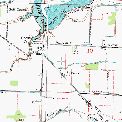 Topographic Map of Rusha Cemetery, OH