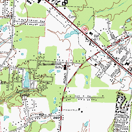 Topographic Map of Saint Bernardettes School, OH