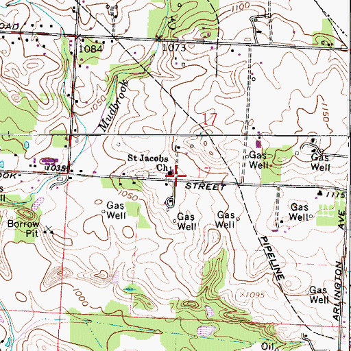 Topographic Map of Saint Jacobs Church, OH