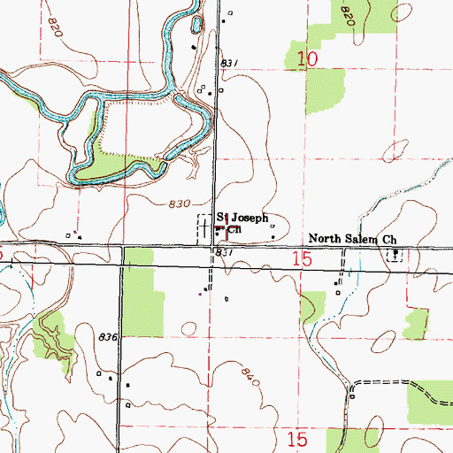 Topographic Map of Saint Joseph Church, OH