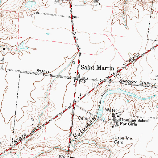 Topographic Map of Saint Martin, OH