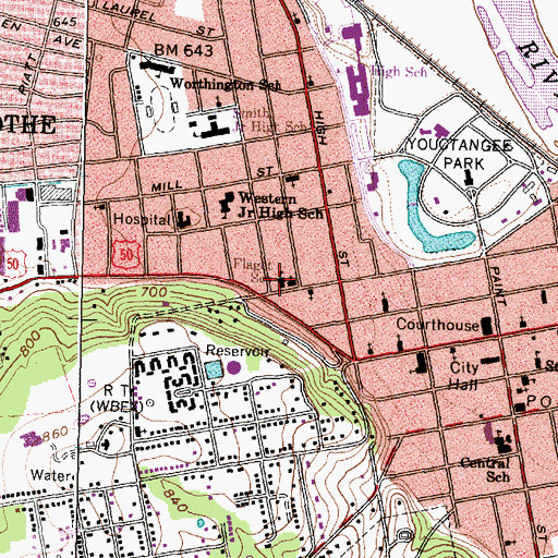 Topographic Map of Flaget School, OH