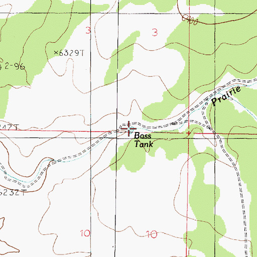 Topographic Map of Bass Tank, AZ