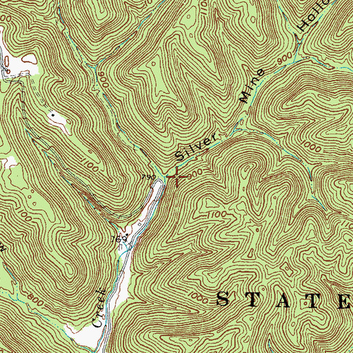 Topographic Map of Silver Mine Hollow, OH