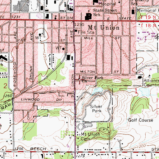 Topographic Map of Silver Park Church, OH