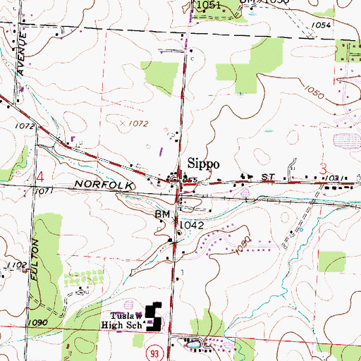 Topographic Map of Sippo, OH