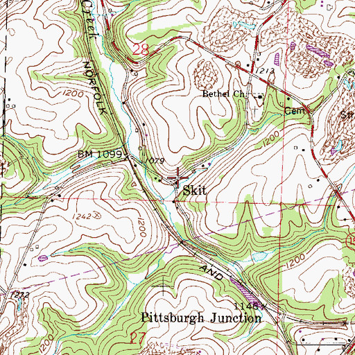 Topographic Map of Skit, OH
