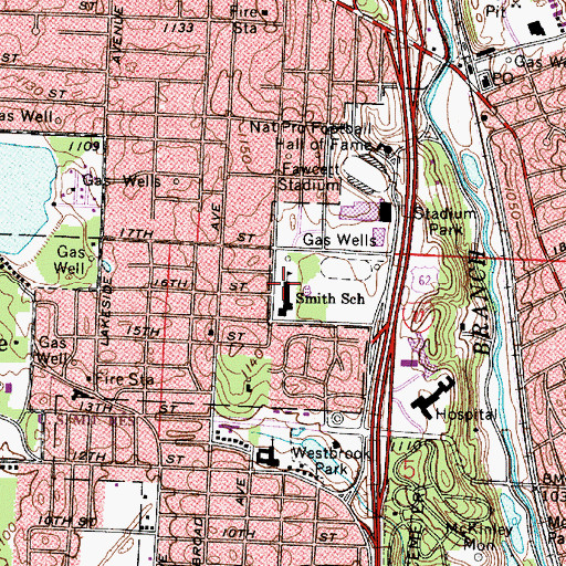 Topographic Map of Smith School, OH