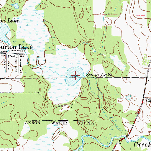 Topographic Map of Snow Lake, OH