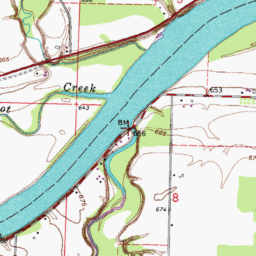Topographic Map of South Turkeyfoot Creek, OH