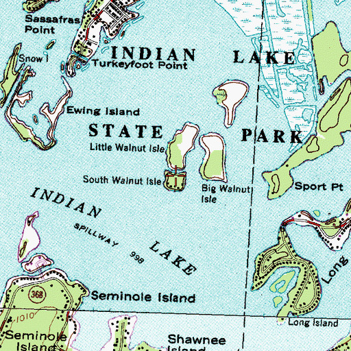 Topographic Map of South Walnut Isle, OH