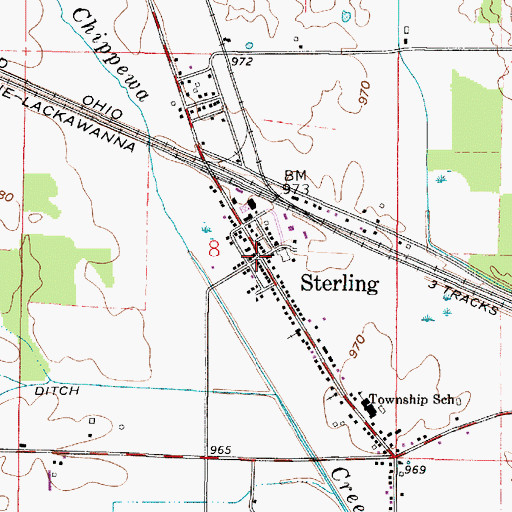 Topographic Map of Sterling, OH