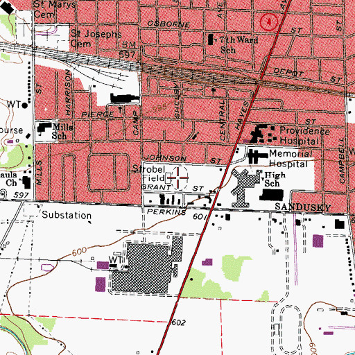 Topographic Map of Strobel Field, OH