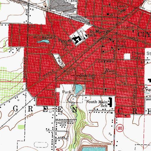 Topographic Map of Sucker Run Creek, OH