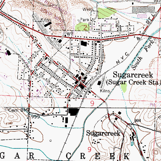 Topographic Map of Sugar Creek Station, OH