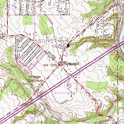 Topographic Map of Summit, OH