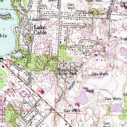Topographic Map of Sunset Hills Burial Park, OH