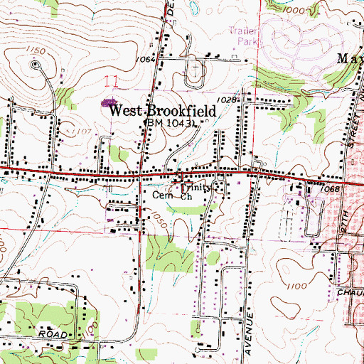 Topographic Map of Trinity Lutheran Church, OH