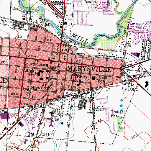 Topographic Map of Trinity Lutheran School, OH