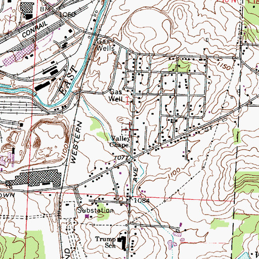 Topographic Map of Valley Chapel, OH