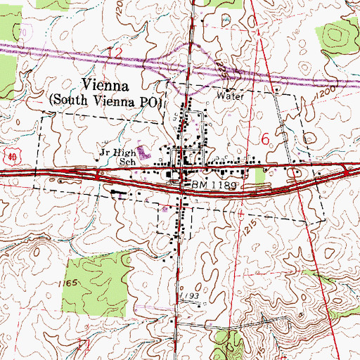 Topographic Map of South Vienna, OH