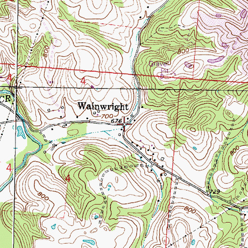 Topographic Map of Wainwright, OH