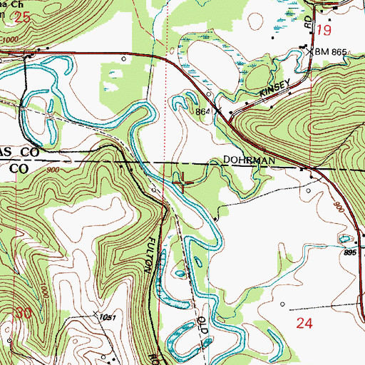 Topographic Map of Weaver Run, OH