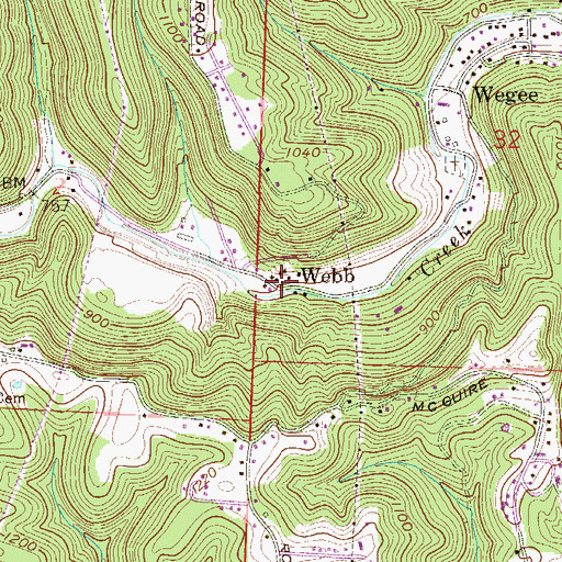 Topographic Map of Webb, OH