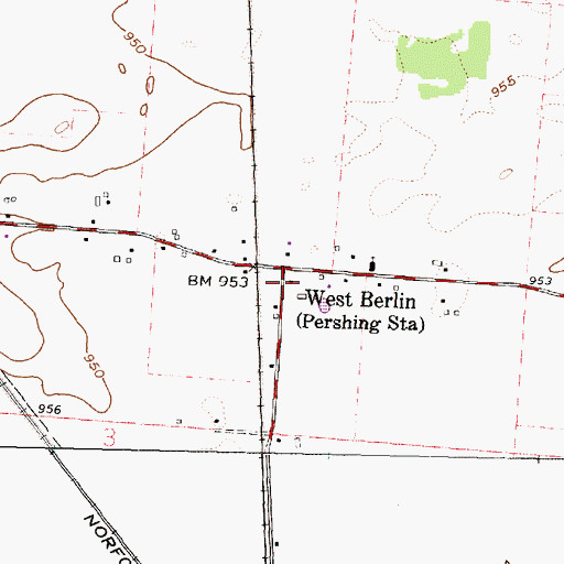 Topographic Map of West Berlin, OH