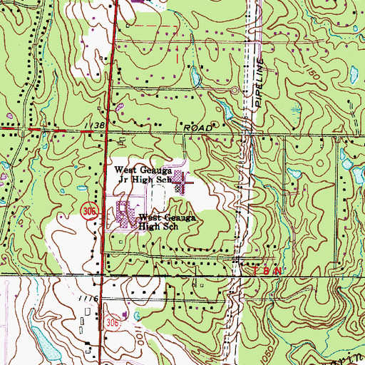 Topographic Map of West Geauga Middle School, OH