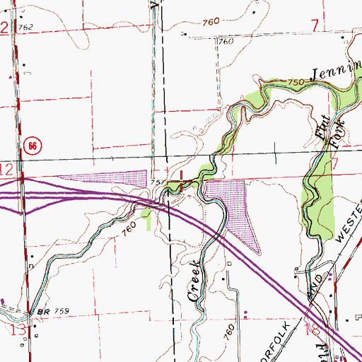 Topographic Map of West Jennings Creek, OH