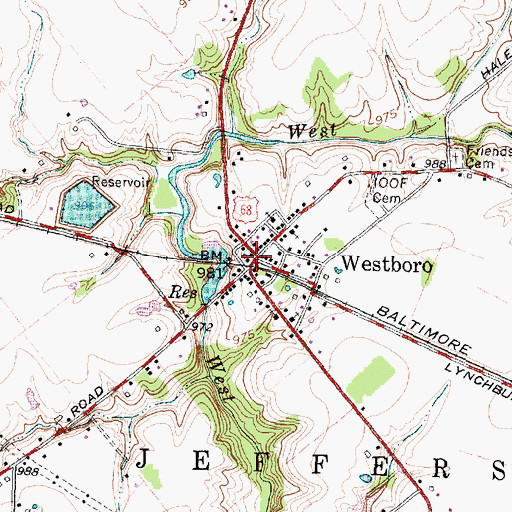 Topographic Map of Westboro, OH