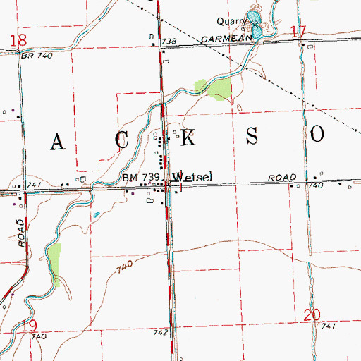 Topographic Map of Wetzel, OH