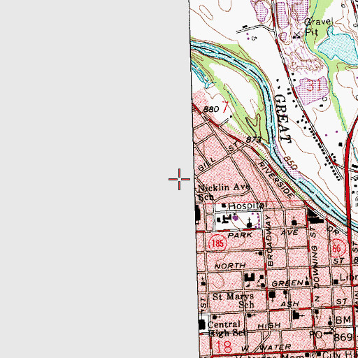 Topographic Map of Wilder Junior High School, OH