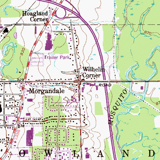 Topographic Map of Wilhelm Corner, OH