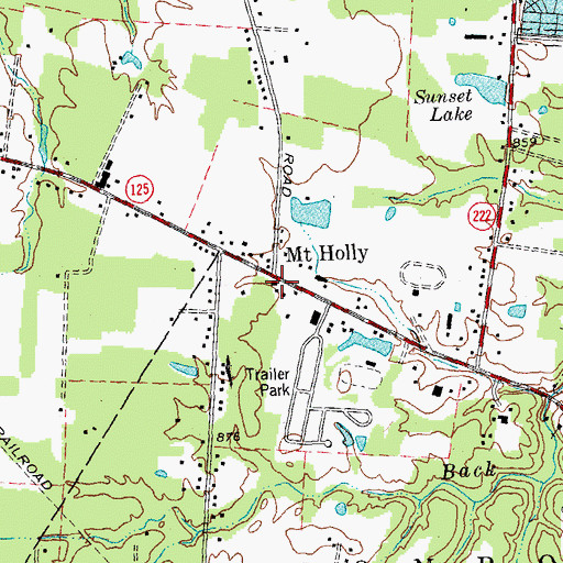 Topographic Map of Mount Holly, OH