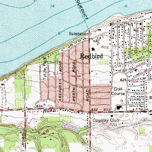 Topographic Map of Redbird, OH