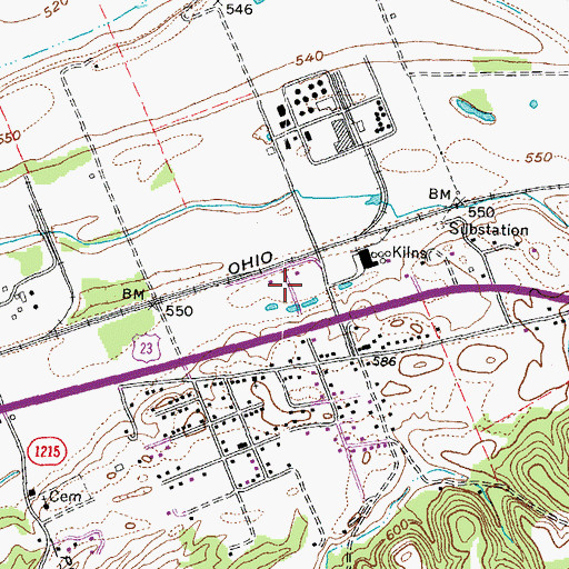 Topographic Map of Hitchcock Landing, OH
