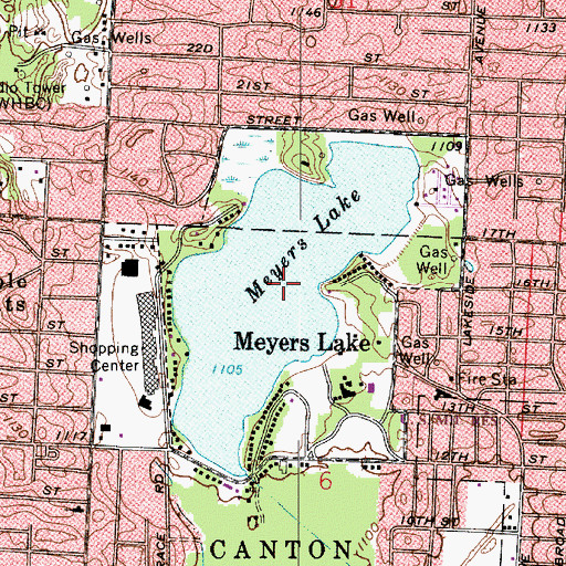 Topographic Map of Meyers Lake, OH