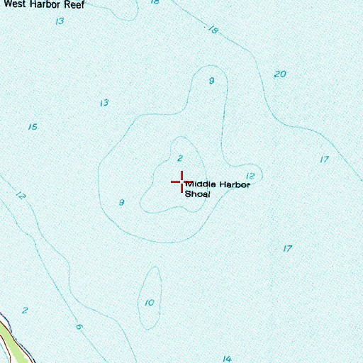 Topographic Map of Middle Harbor Shoal, OH